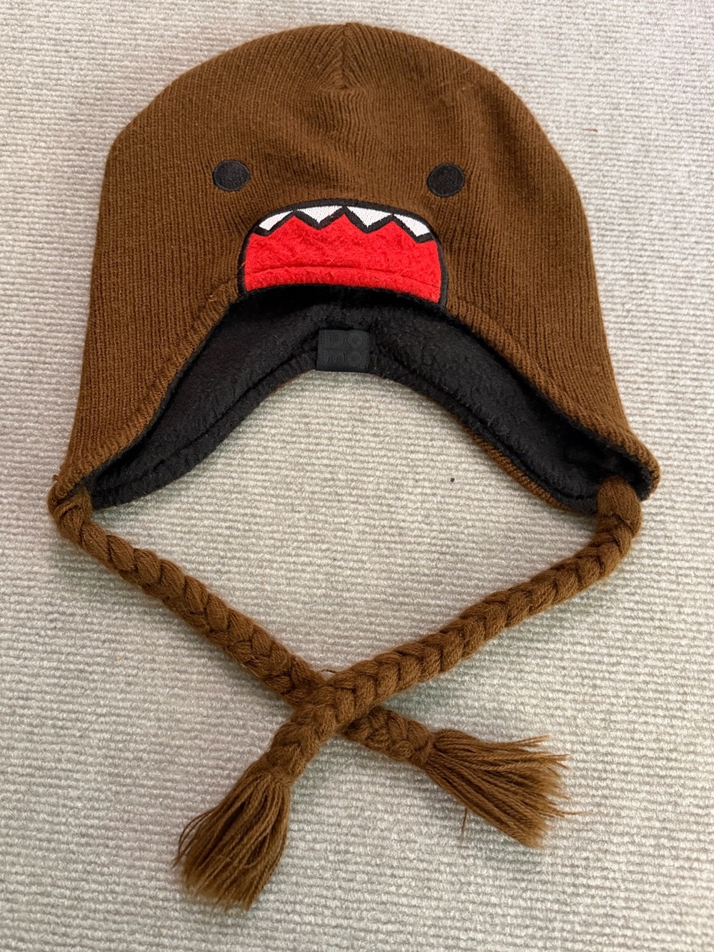Rare Domo Kun Earflap Beanie Hat Fleece Lined Kawaii Anime 2012
